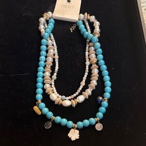 Turquoise and Pearl Necklace Set